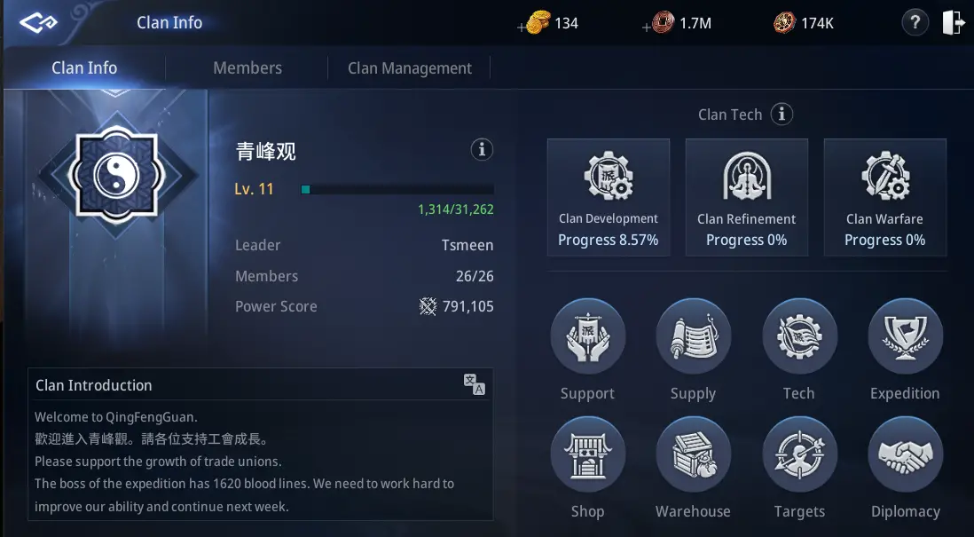 clan page