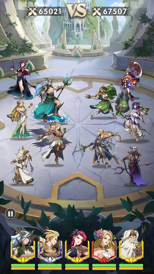 mythic heroes combat screen