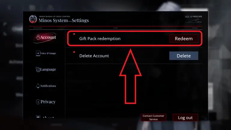 Account Settings in Path to Nowhere